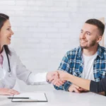 Family receiving medical care and consultation at a family medical clinic in Jacksonville.