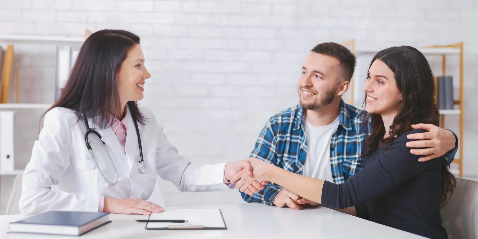 Family receiving medical care and consultation at a family medical clinic in Jacksonville.
