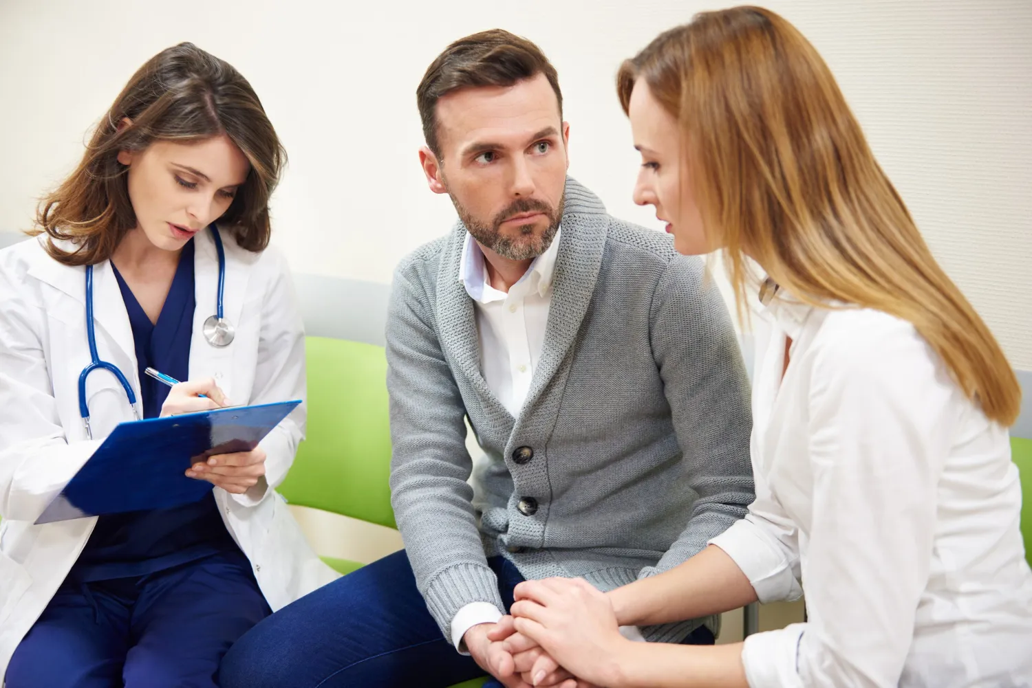 Doctor discussing medical care with a patient at a family primary care clinic in Jacksonville.