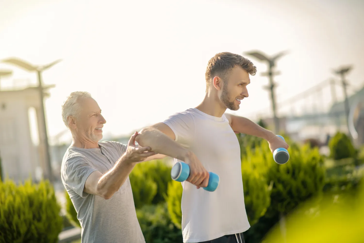 Healthcare provider reviewing medication during a wellness physical.