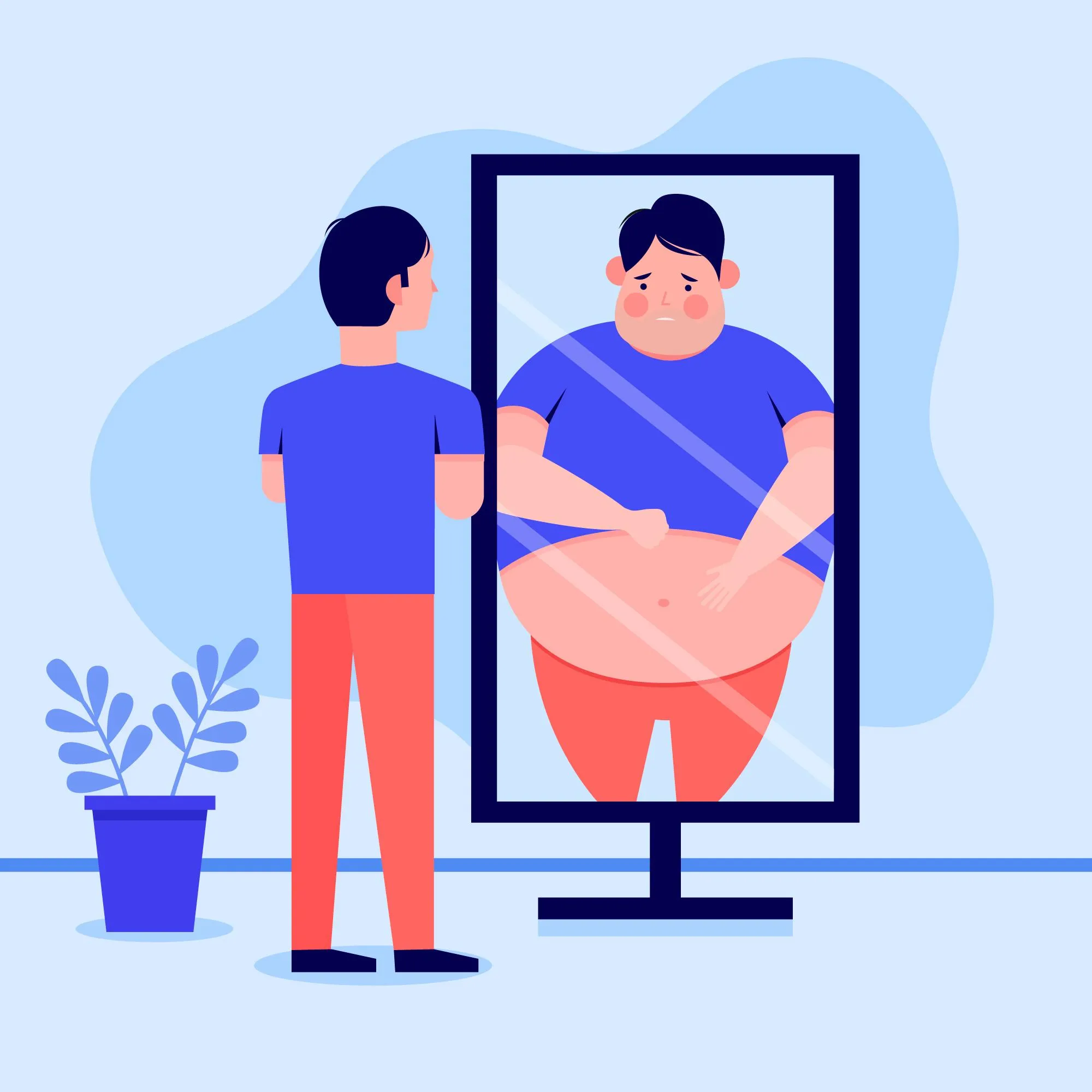 Illustration of a man viewing his body weight for Men’s Health Clinic in Jacksonville.