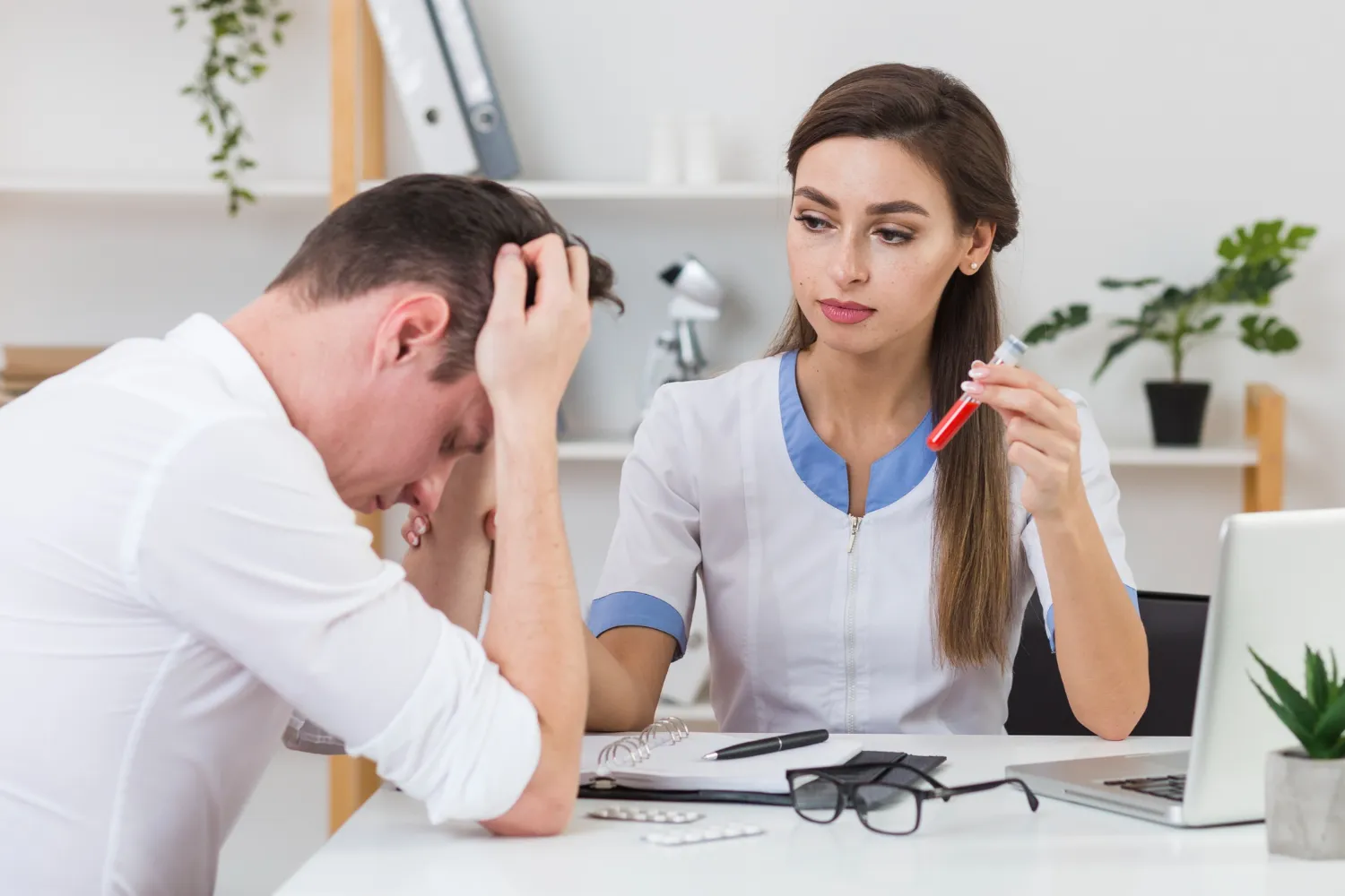 Healthcare professional evaluating a patient’s condition, highlighting services from a mental wellness center and access to behavioral therapy Jacksonville for improved mental health outcomes