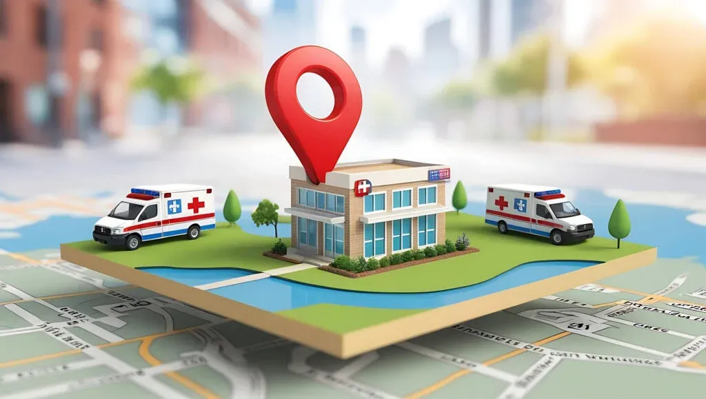 Exterior view highlighting the clinic’s convenient and easily accessible healthcare location.