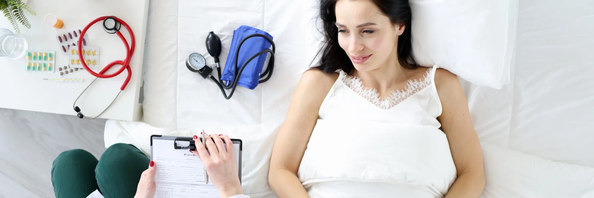 Digital illustration of family healthcare planning highlighting women’s primary care and family-focused medical services