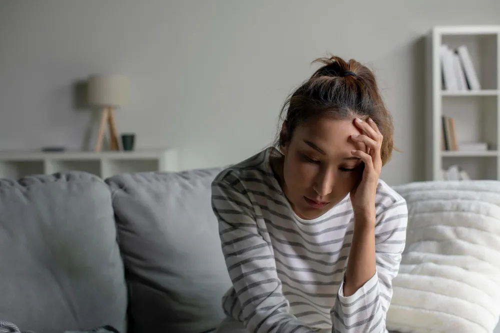 Woman experiencing depression symptoms and anxiety in need of mental health services in Jacksonville.